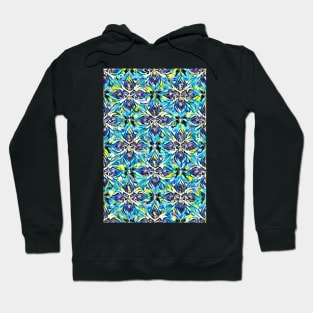 Baby Blue Aesthetic Ornate Crosses Wallpaper Pattern Hoodie